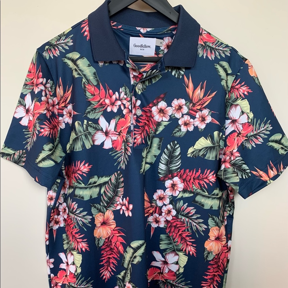 Goodfellow Standard Hawaiian Polo Shirt